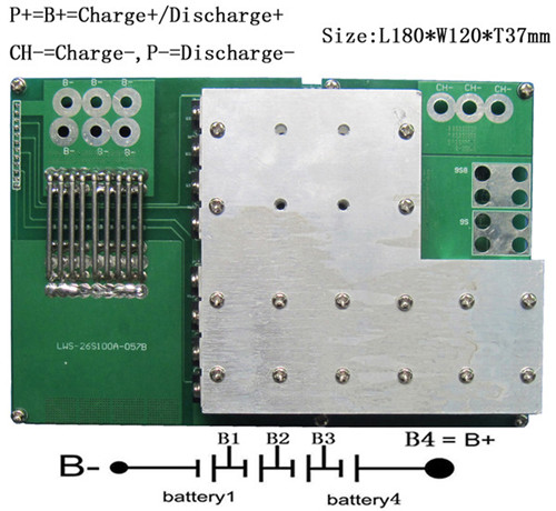 PCM For 14.8V（4S）Li-ion Battery Packs LWS-26S100A-057(4S)