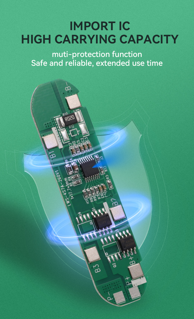 4S 8A 14.8V Li-ion 18650 Battery Protection BMS Board With Balance – For 4-Cell Packs
